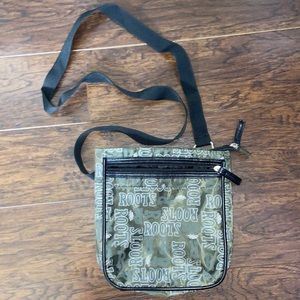 Army green Roots over the shoulder bag